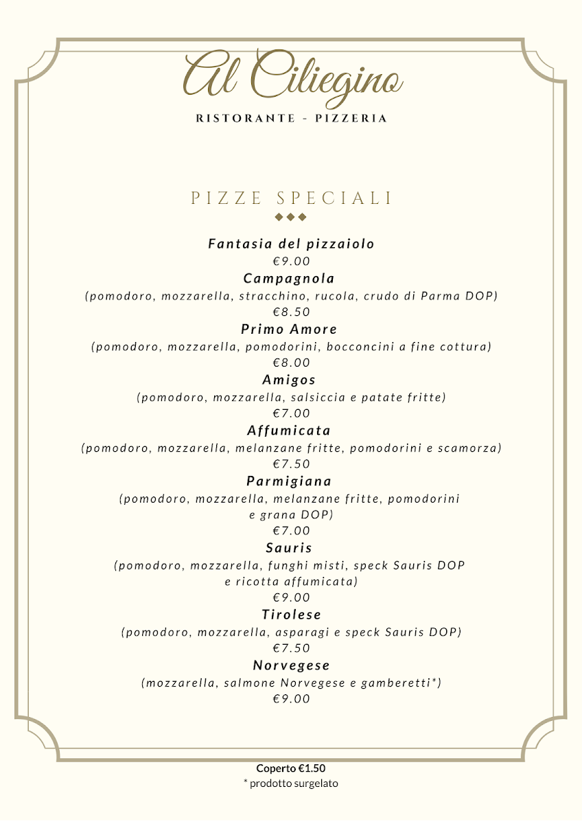 Al Ciliegino Ristorante Pizzeria Photo Menu 1