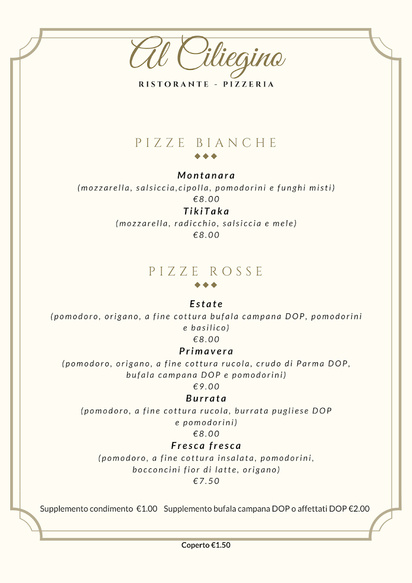 Al Ciliegino Ristorante Pizzeria Photo Menu 10