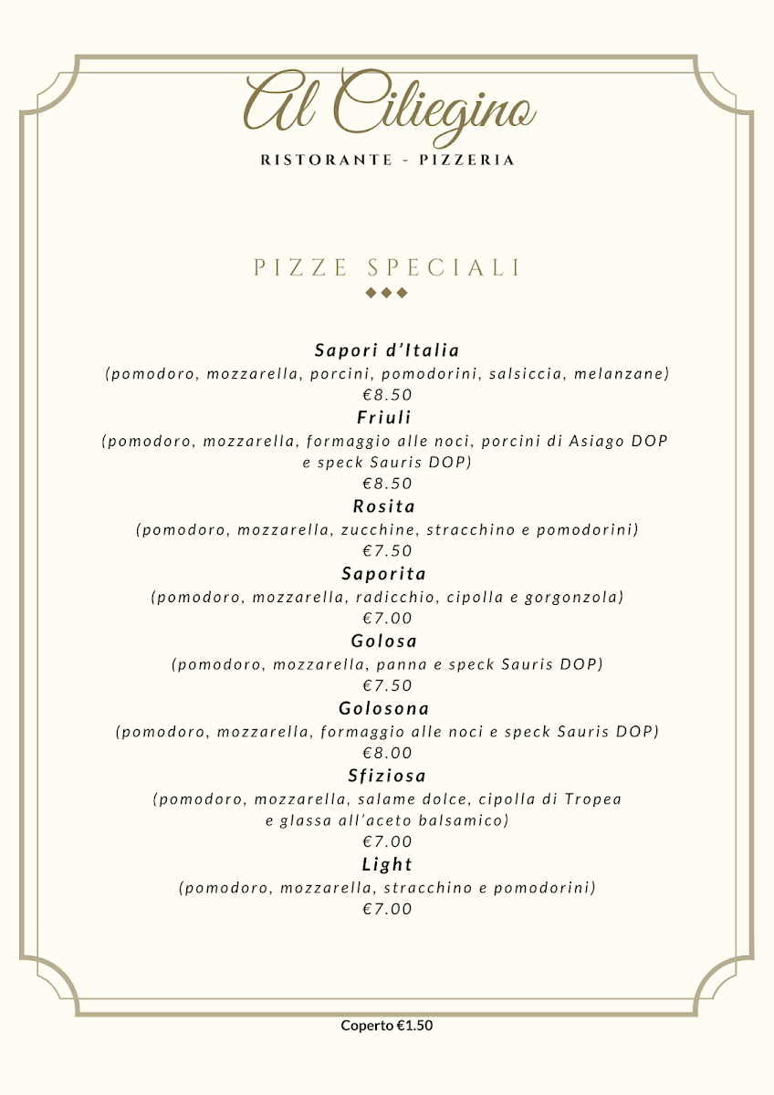 Al Ciliegino Ristorante Pizzeria Photo Menu 4