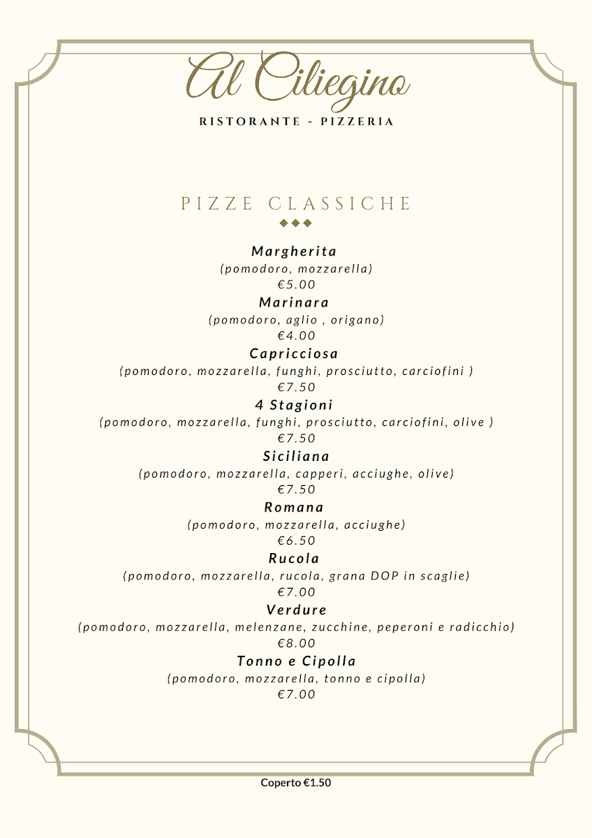 Al Ciliegino Ristorante Pizzeria Photo Menu 5