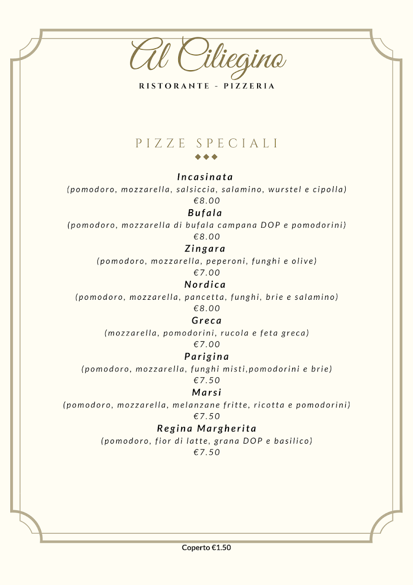 Al Ciliegino Ristorante Pizzeria Photo Menu 7
