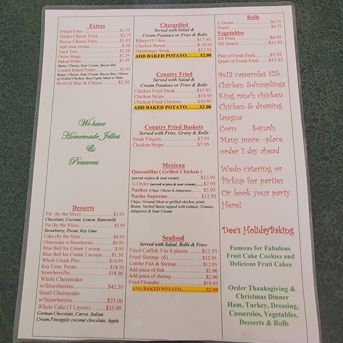 DeeLeon’s Fine Dining Photo Menu 4