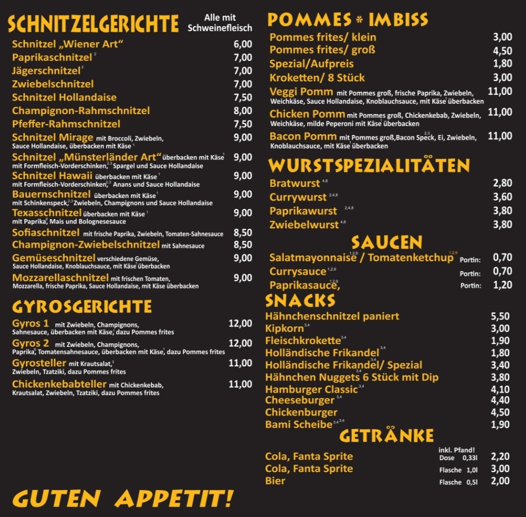 Imbiss* Pizzeria Mirage Photo Menu 2