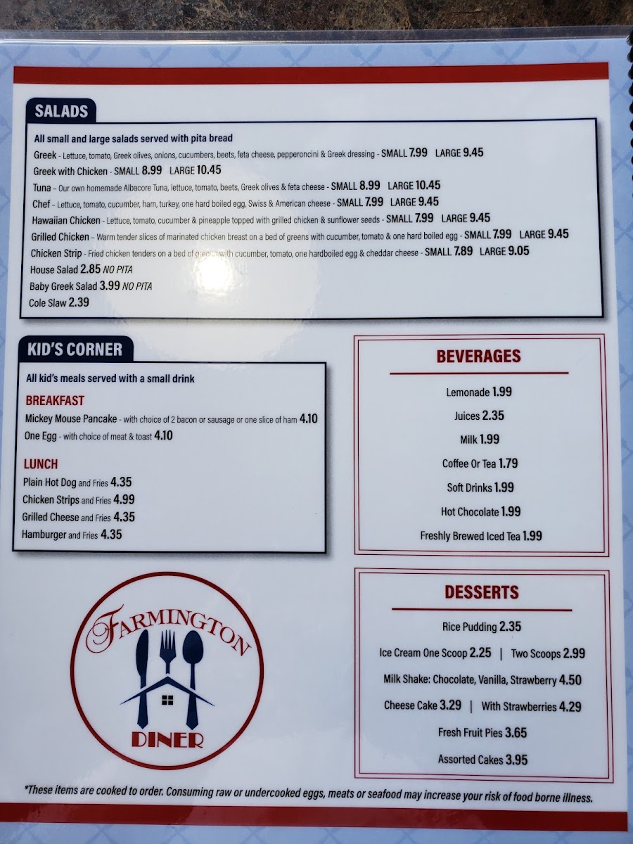 Farmington Diner Photo Menu 10