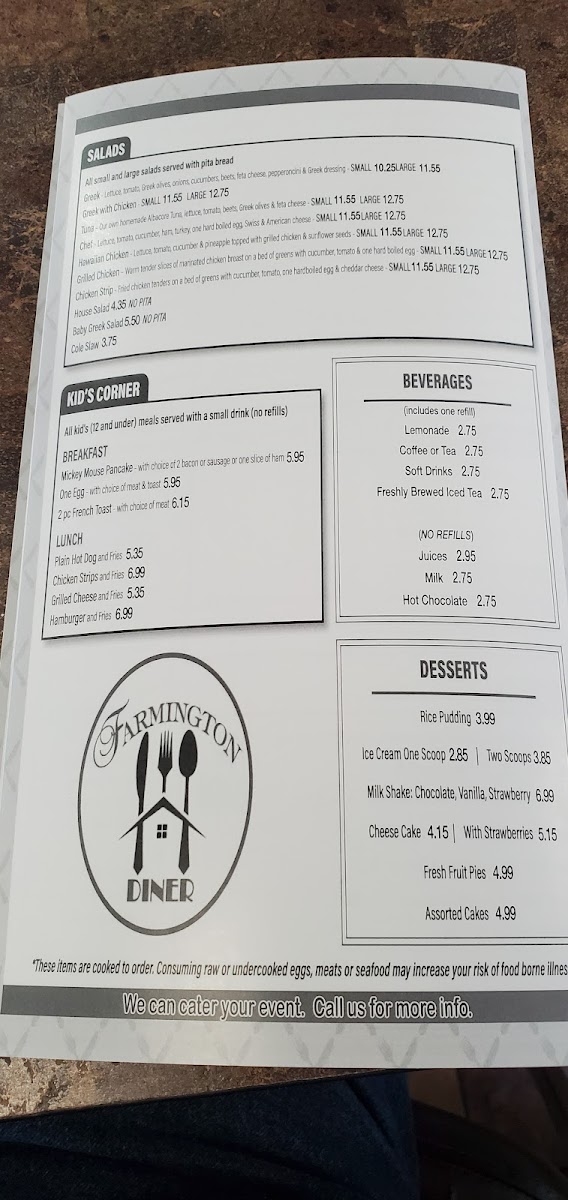 Farmington Diner Photo Menu 4