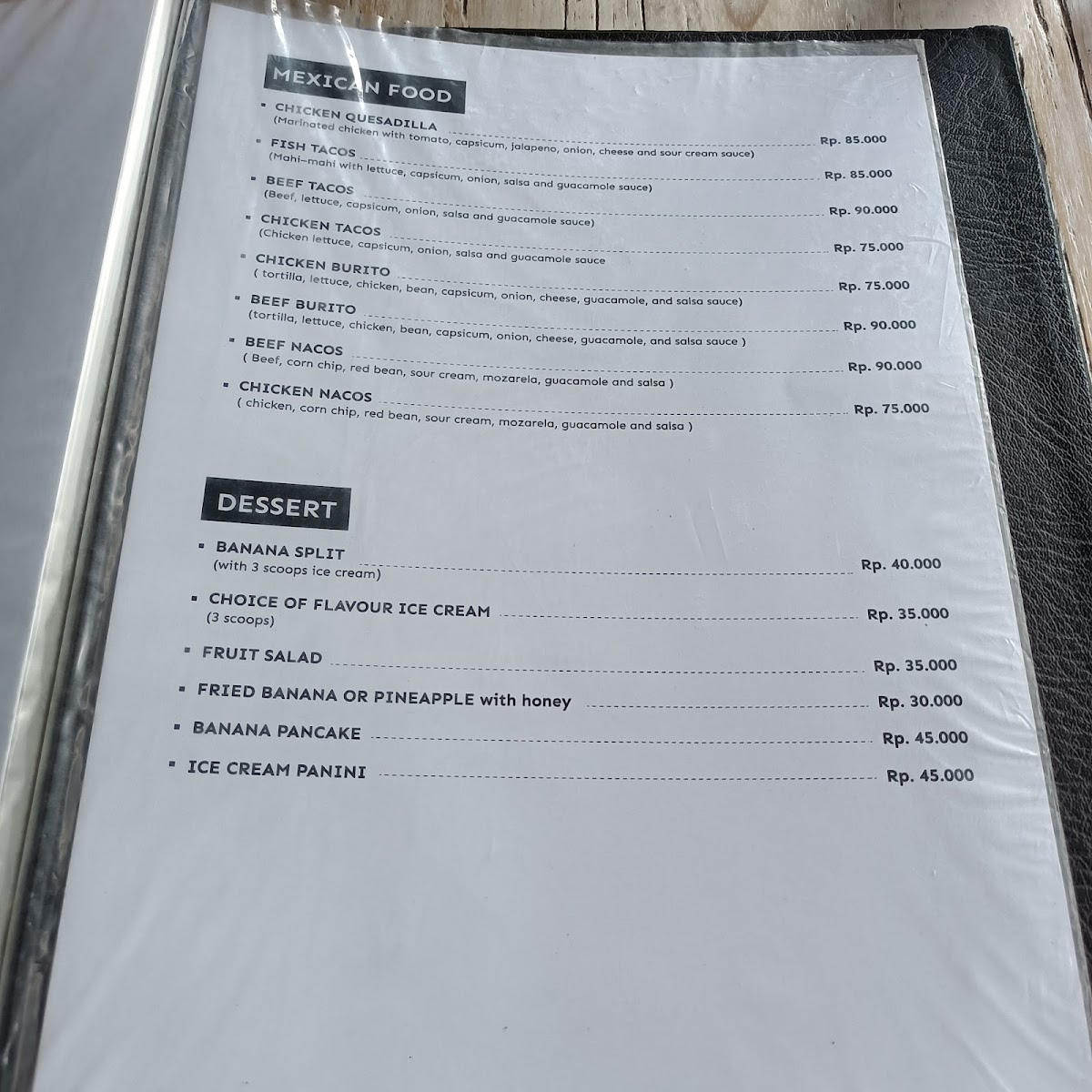 Koko Bar and Restaurant Photo Menu 3