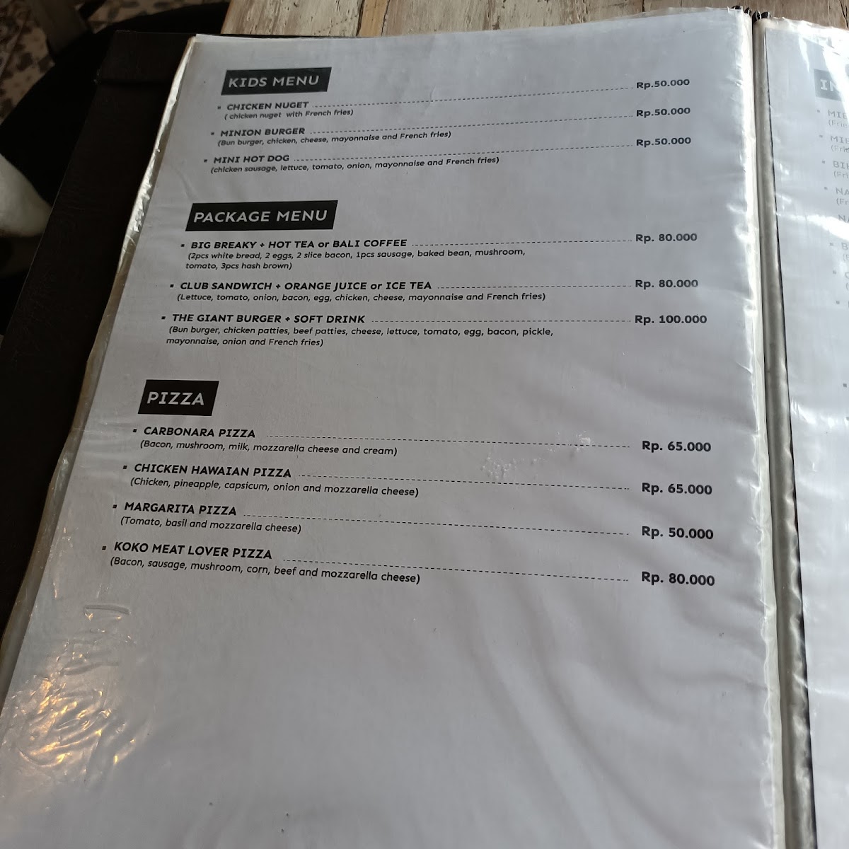 Koko Bar and Restaurant Photo Menu 7