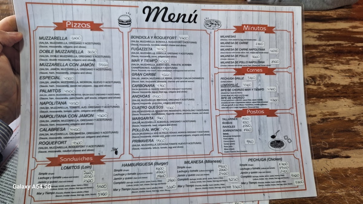 Mar y Tiempo Photo Menu 4