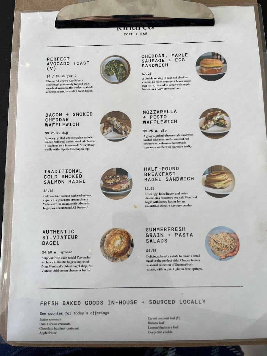 Kindred Coffee Bar Photo Menu 1
