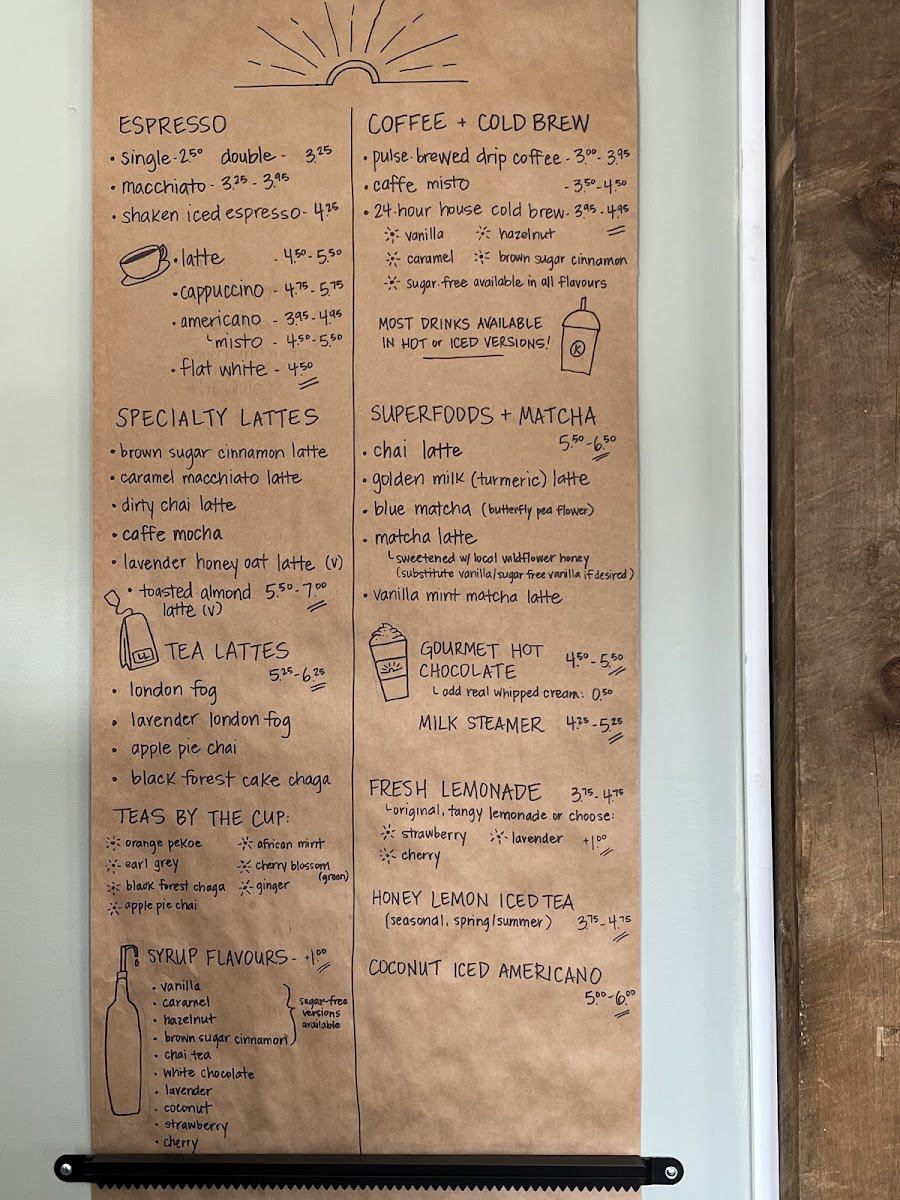 Kindred Coffee Bar Photo Menu 2