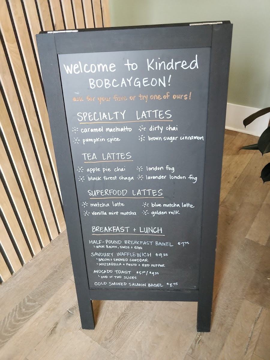 Kindred Coffee Bar Photo Menu 3