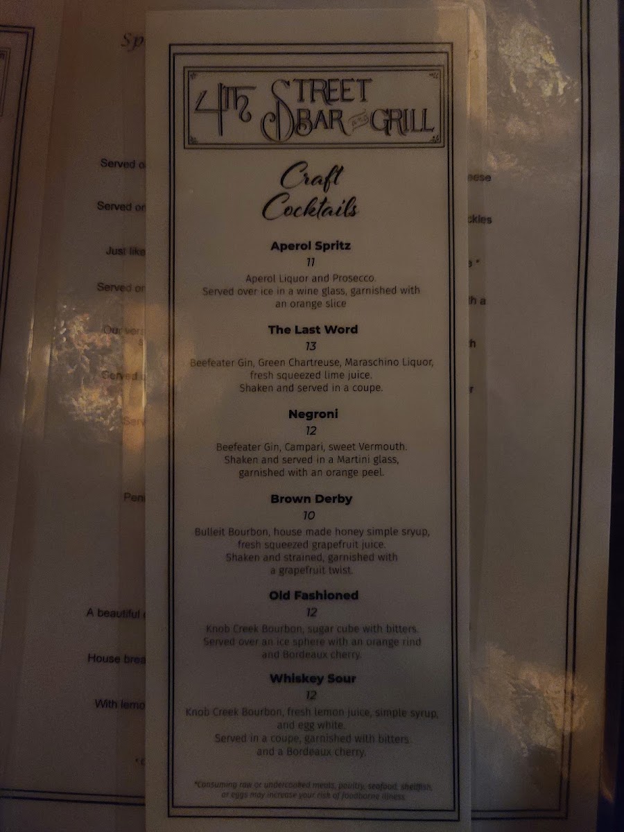 4th Street Bar and Grill Photo Menu 2