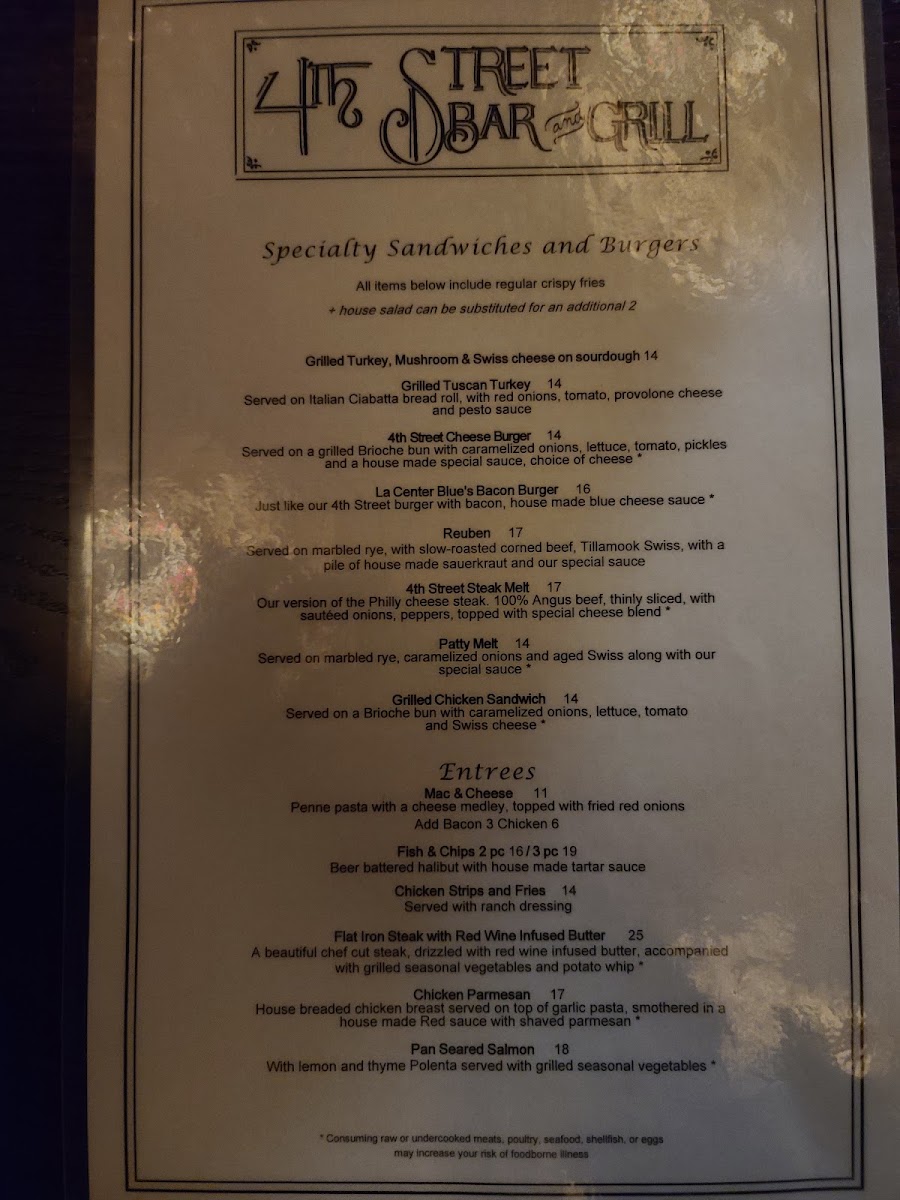 4th Street Bar and Grill Photo Menu 3