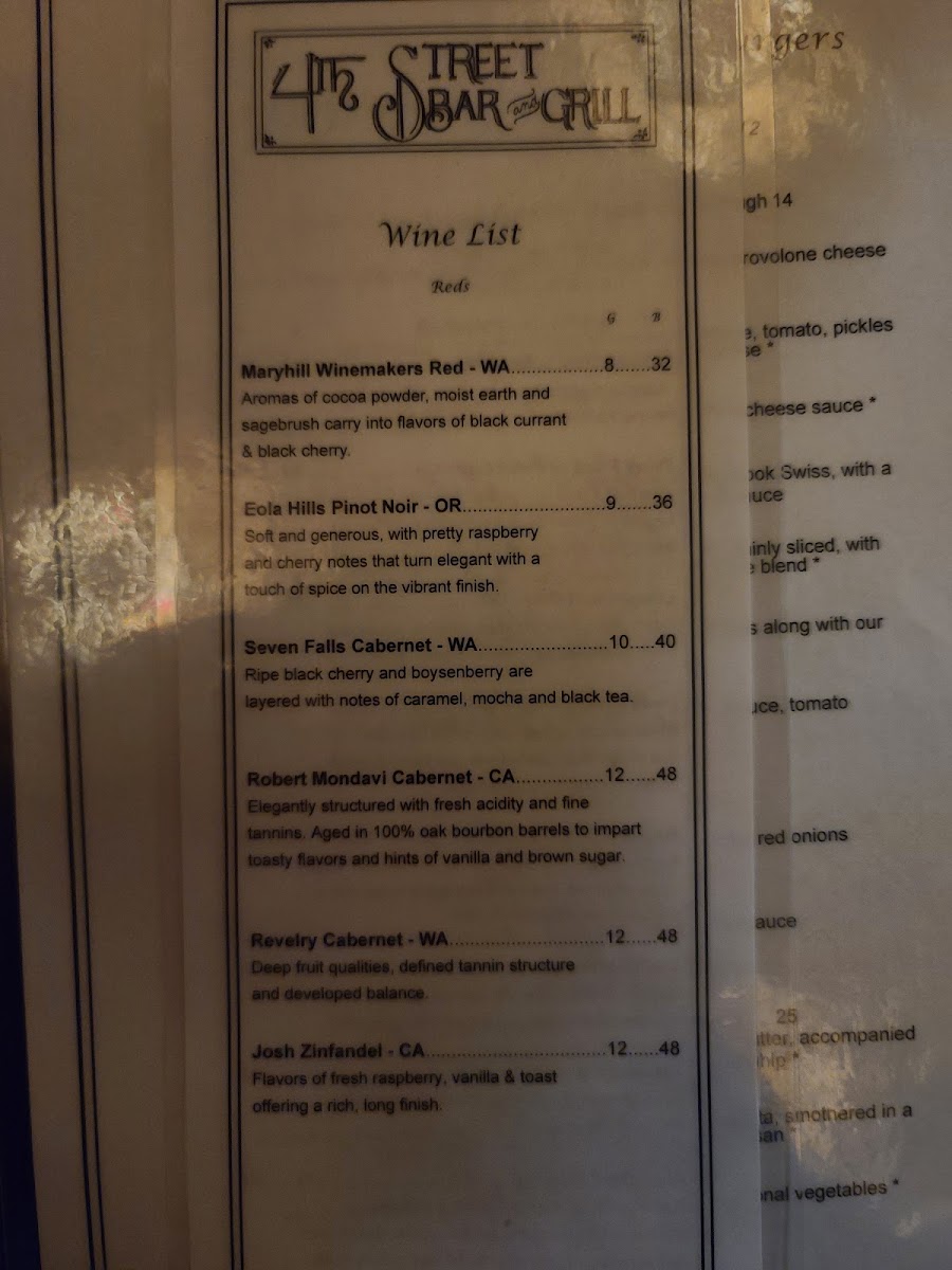 4th Street Bar and Grill Photo Menu 5
