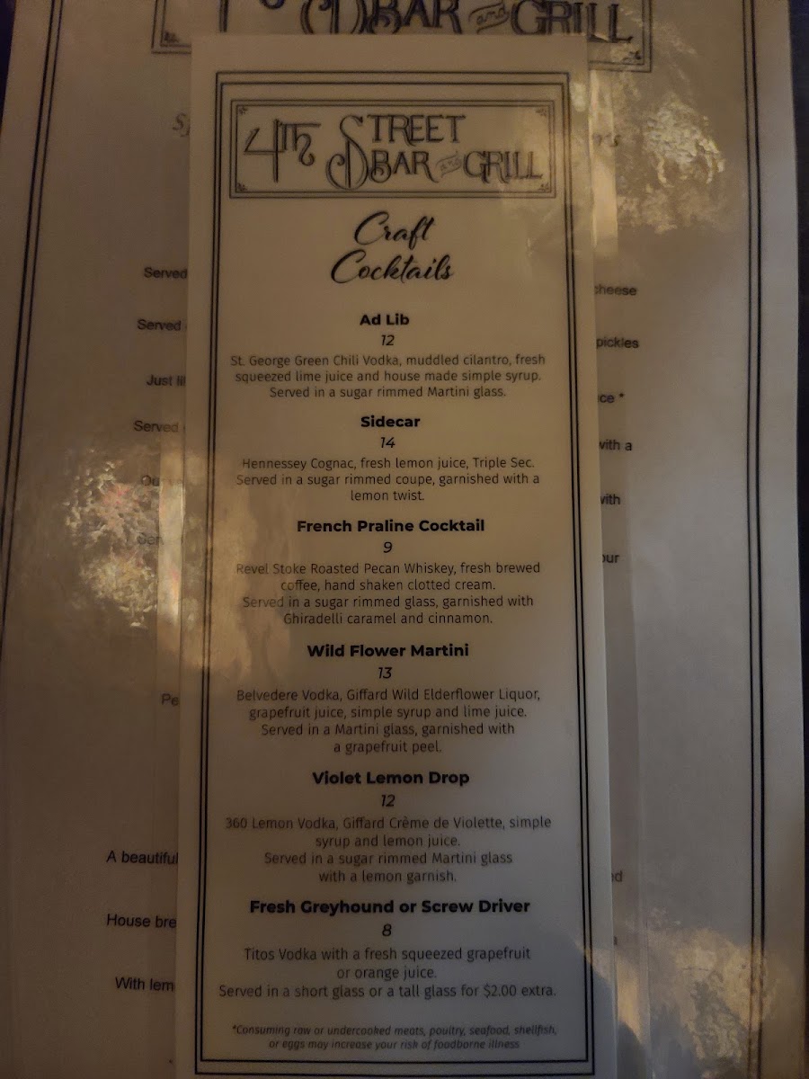 4th Street Bar and Grill Photo Menu 6