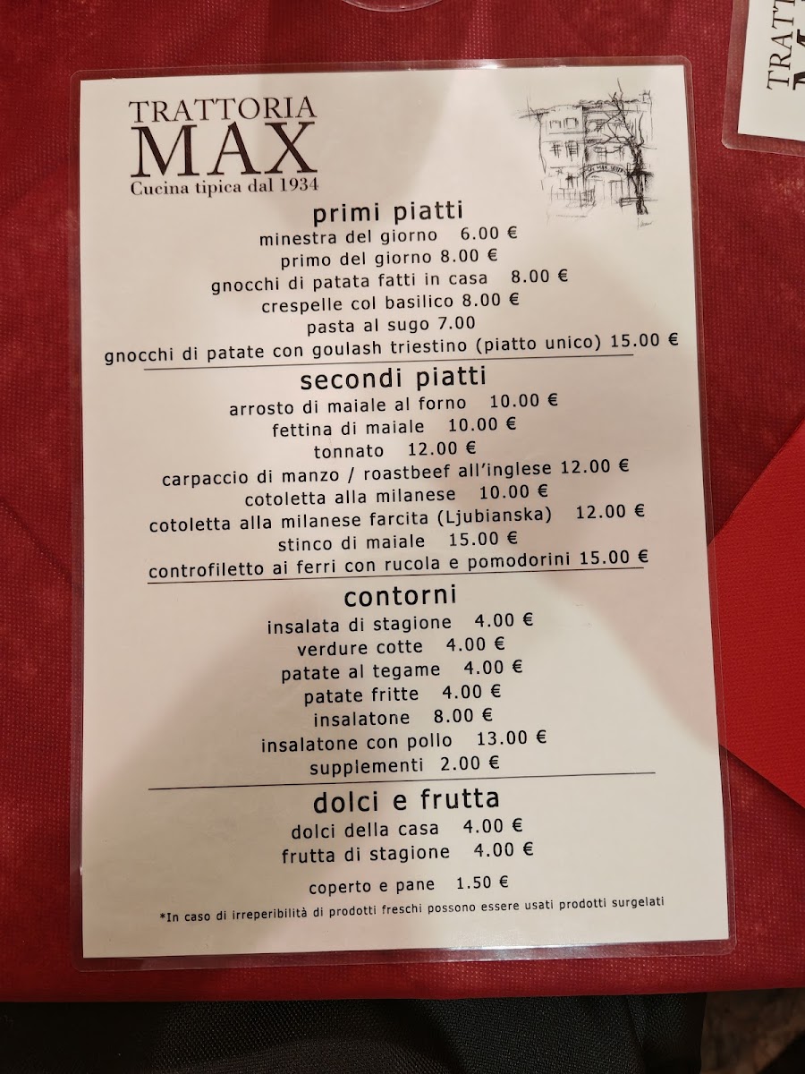 Trattoria Max Trieste Photo Menu 1