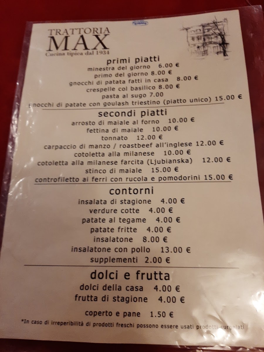 Trattoria Max Trieste Photo Menu 2
