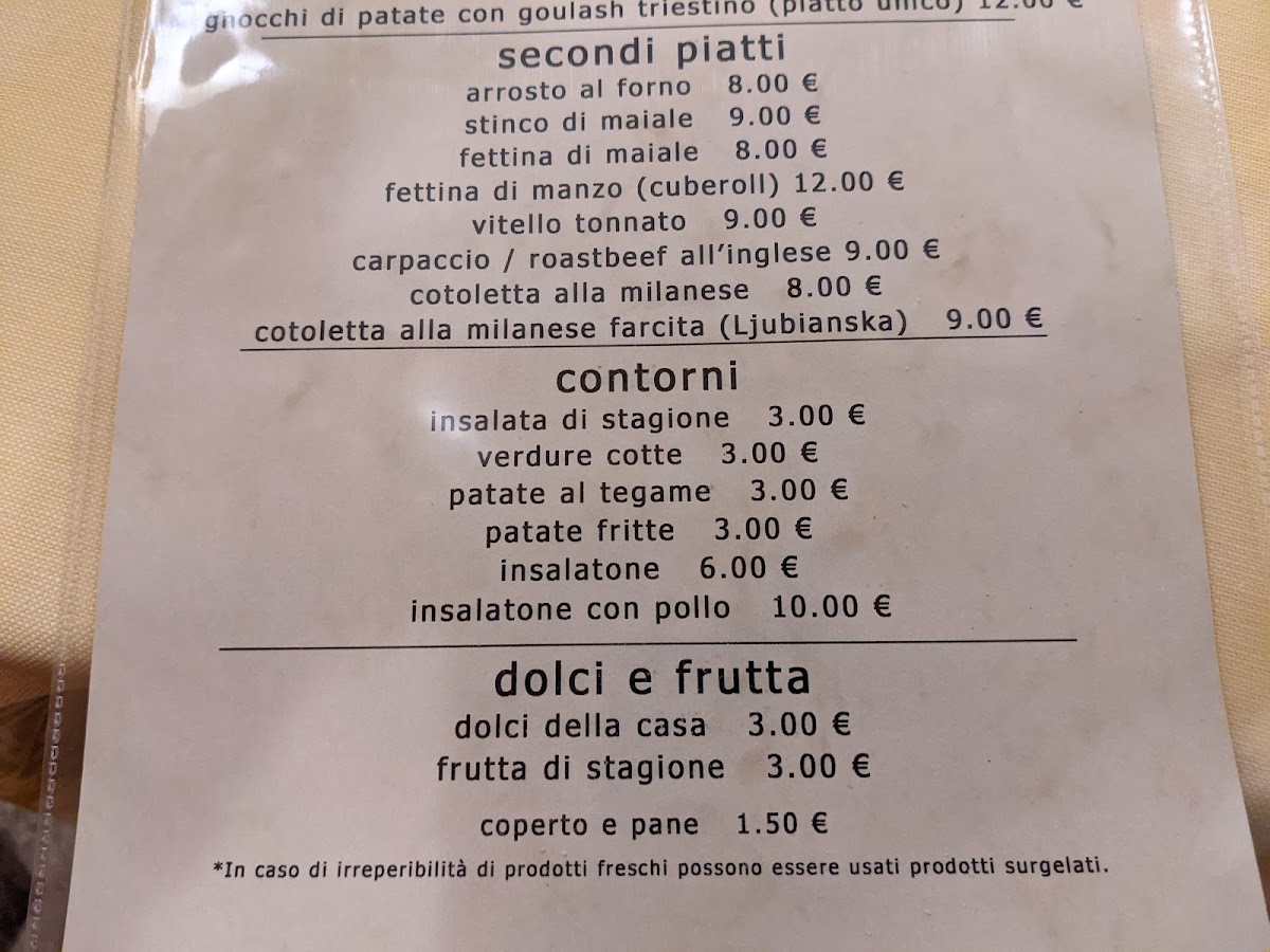Trattoria Max Trieste Photo Menu 5
