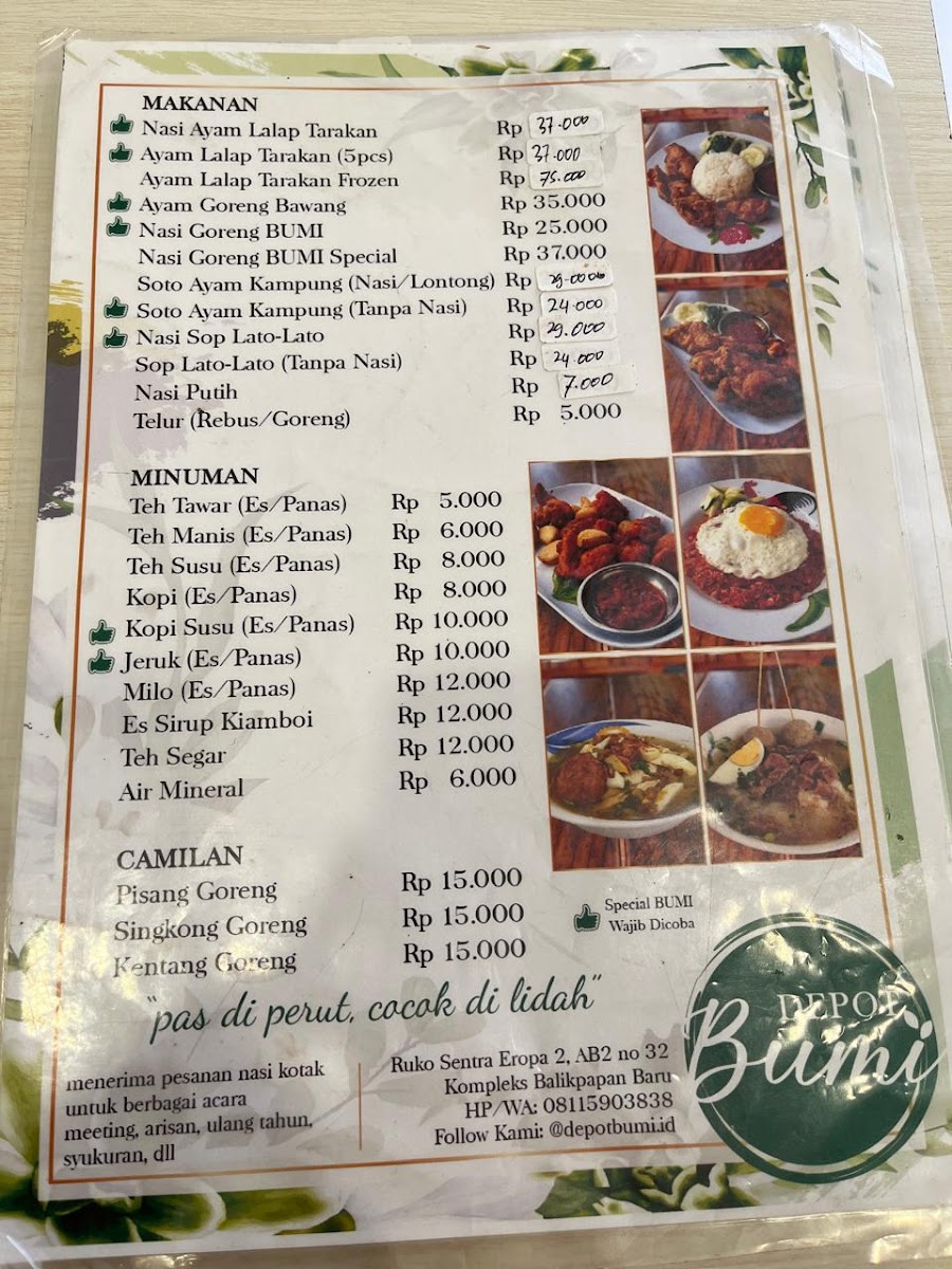 Depot Bumi Photo Menu 1