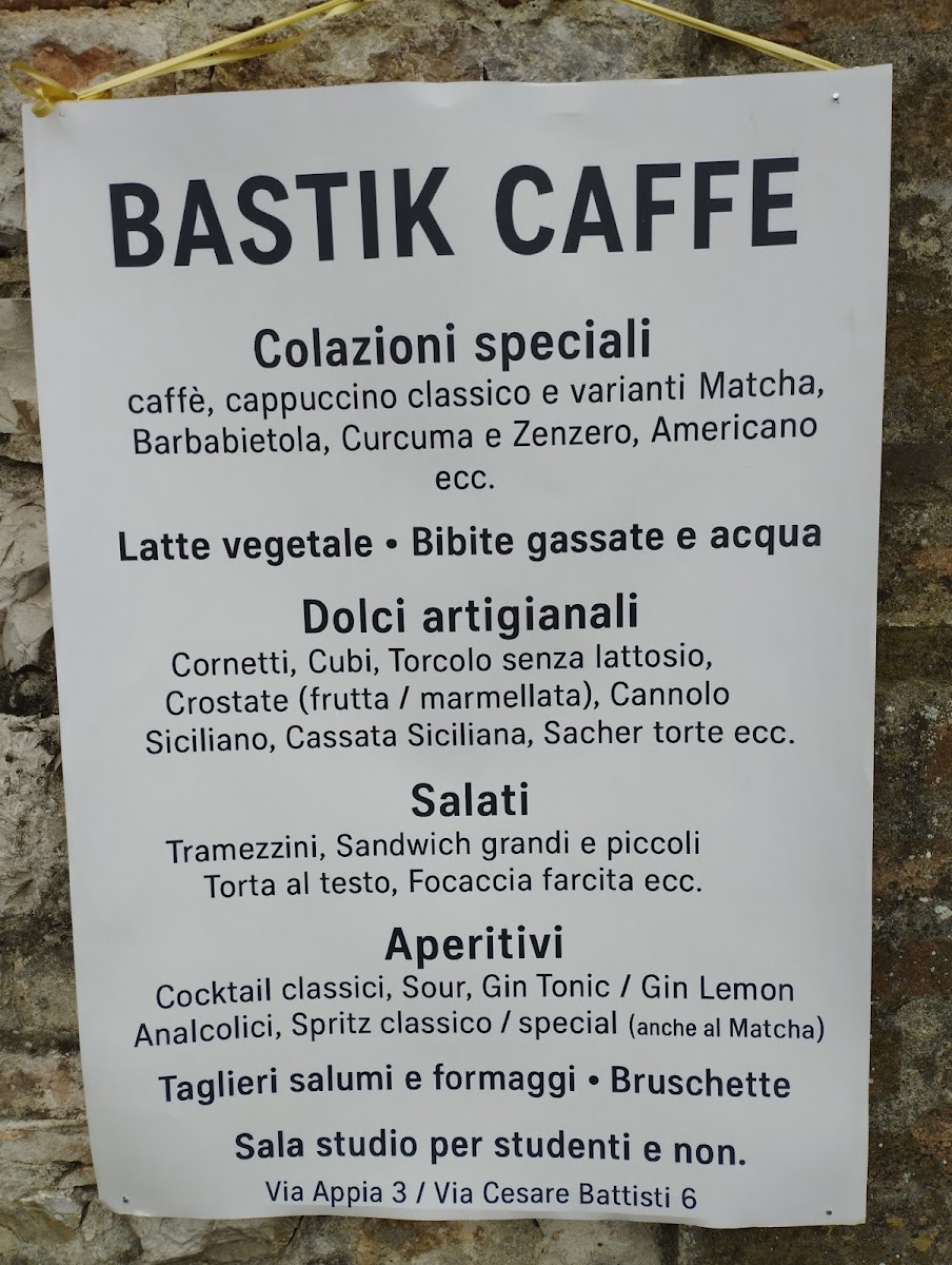 Bastik caffè Photo Menu 2
