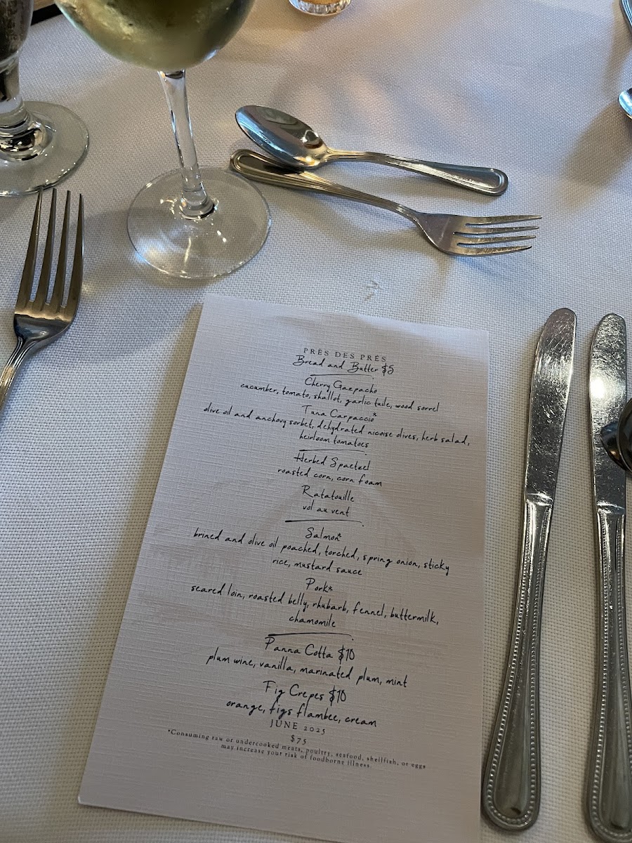 Près Des Prés - French Fine Dining Photo Menu 1