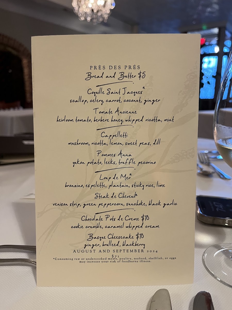 Près Des Prés - French Fine Dining Photo Menu 2