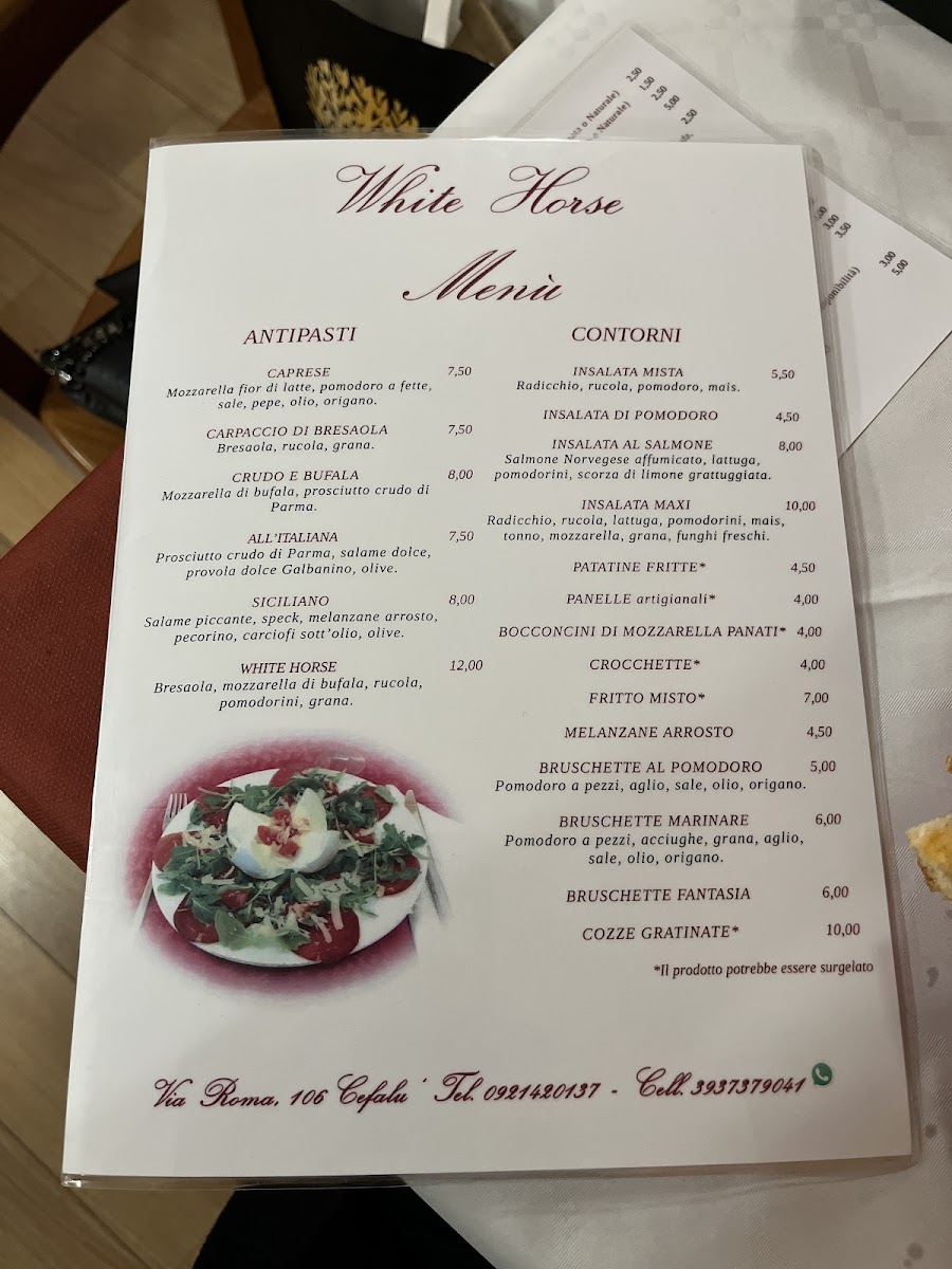 White Horse Photo Menu 1