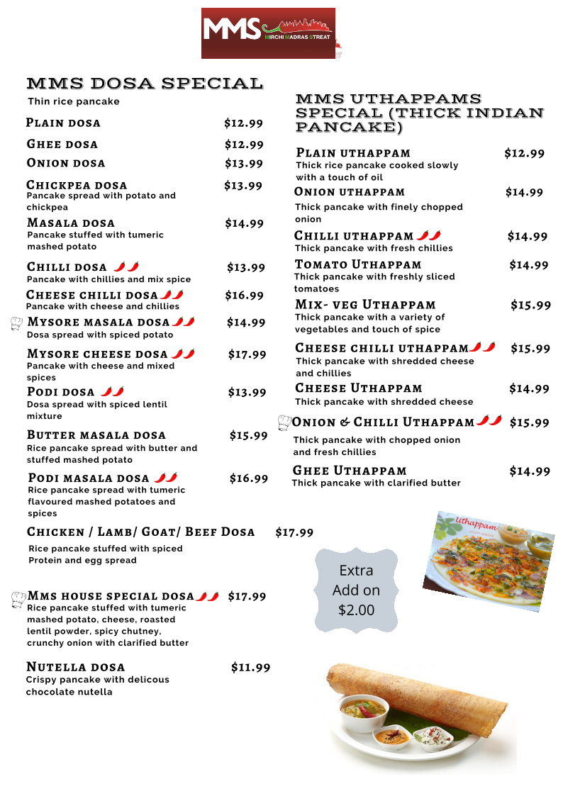 MMS Mirchi Madras Streat Photo Menu 1
