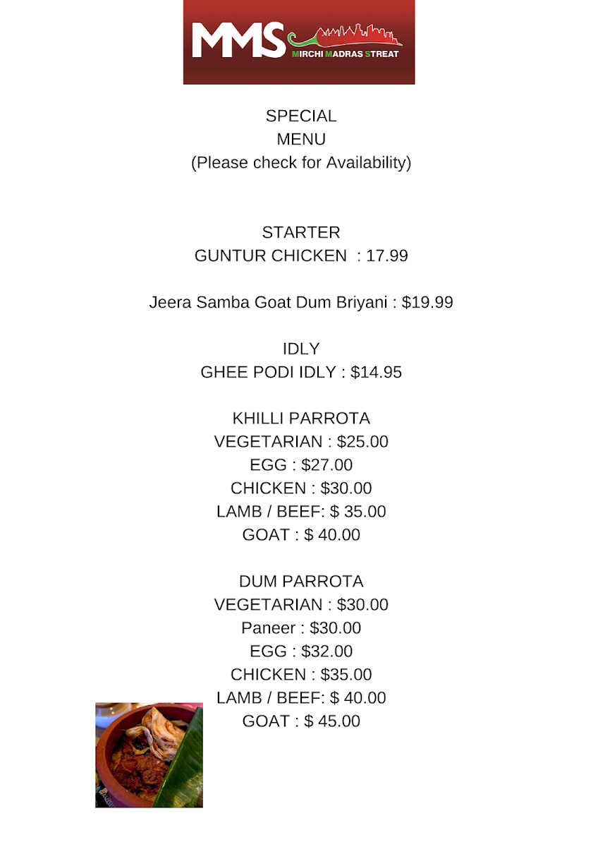 MMS Mirchi Madras Streat Photo Menu 7