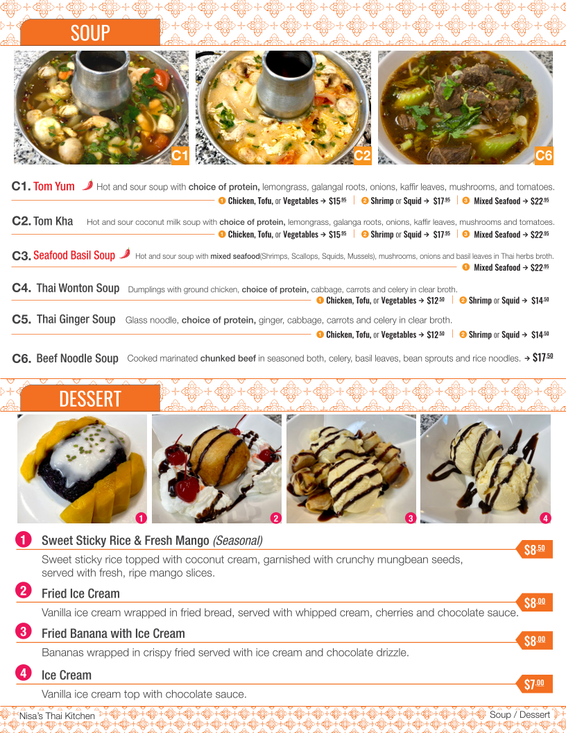 Nisa's Thai Kitchen Photo Menu 6