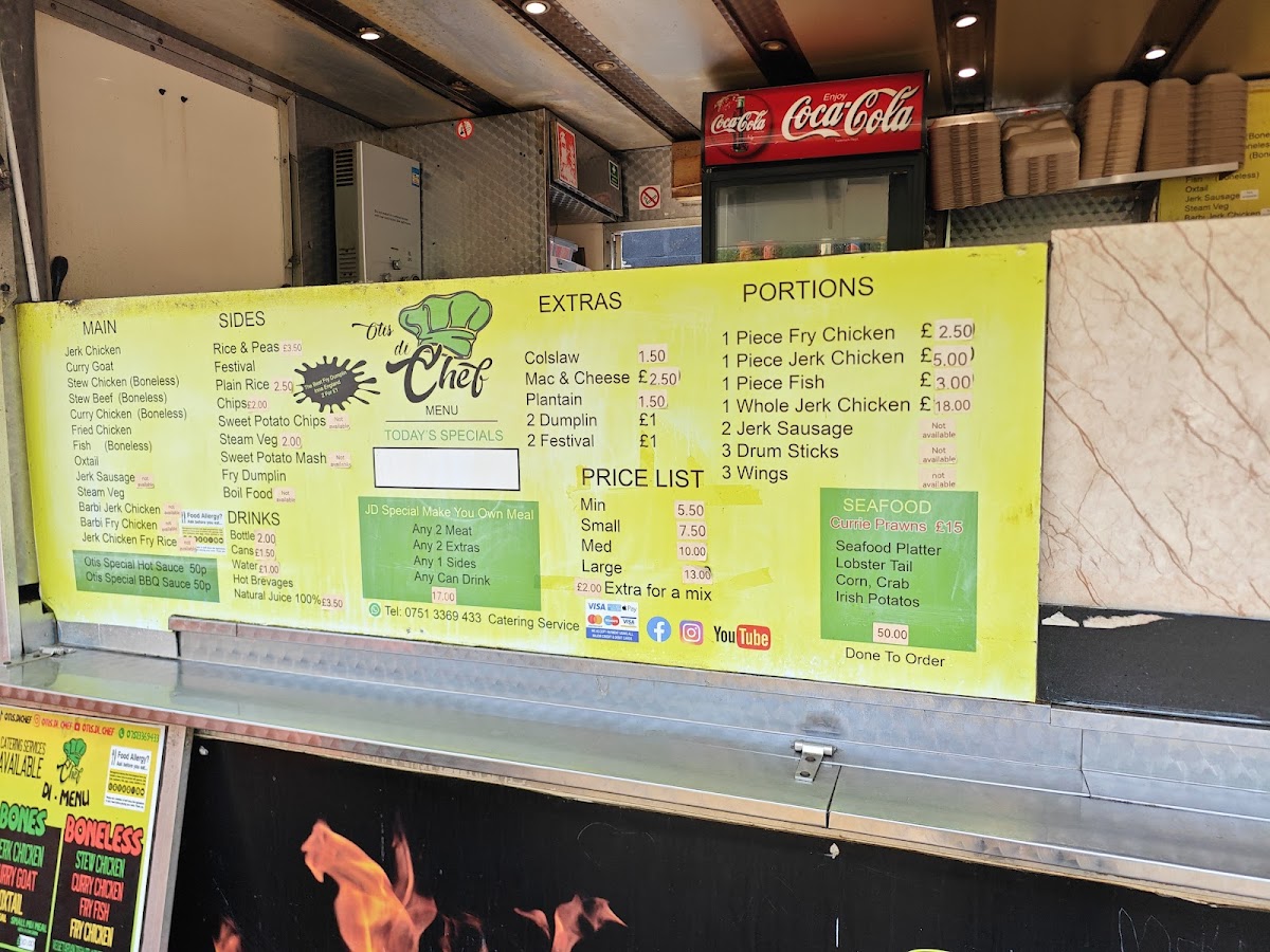 Otis Di-Chef Food Trailer Photo Menu 1