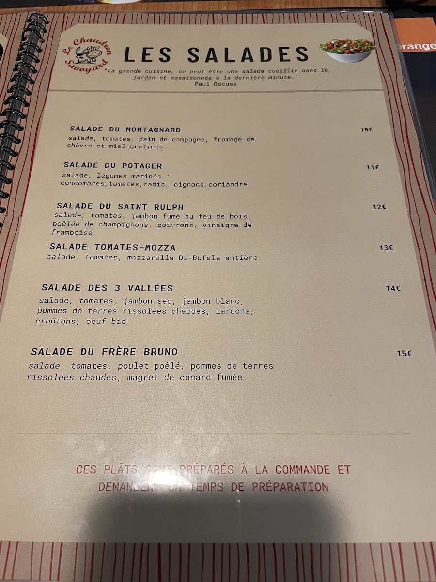 Le Chaudron Savoyard Photo Menu 5