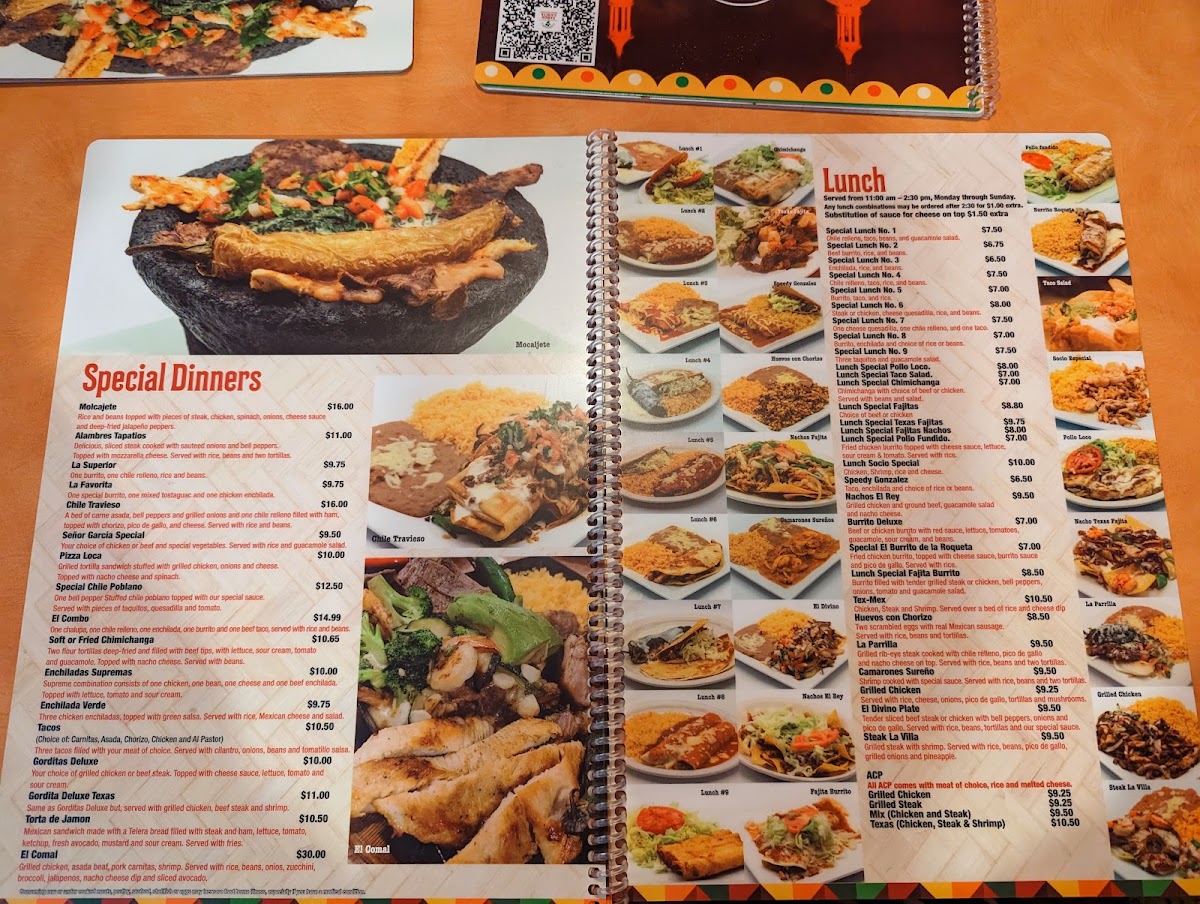 Senor Garcia Mexican Restaurant Photo Menu 1