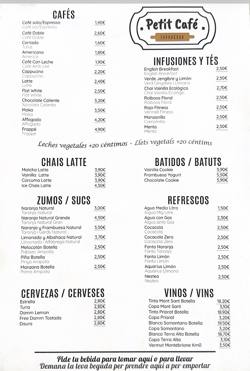 Petit Café Tarragona Photo Menu 3