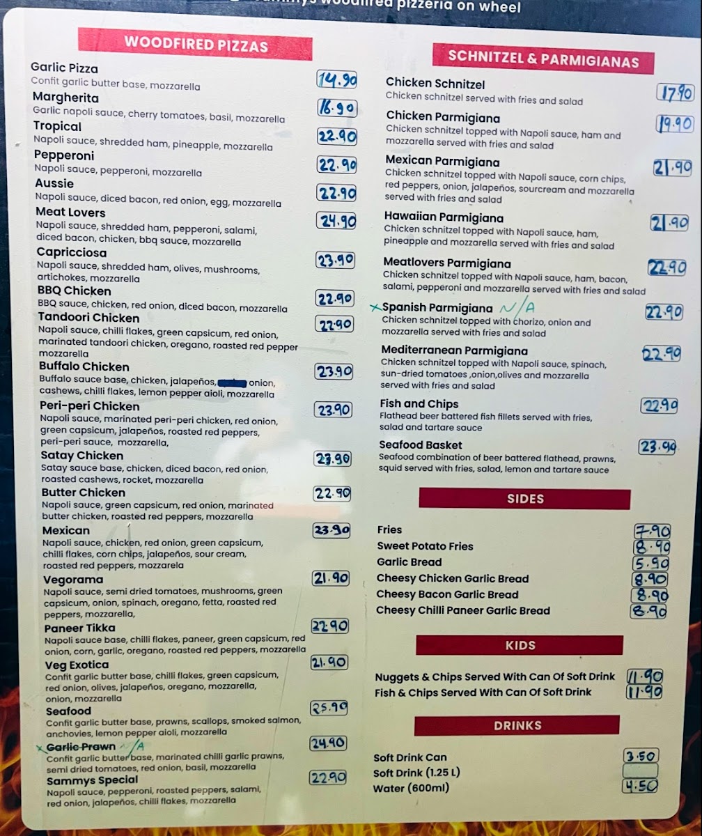 Sammys woodfired pizzeria on wheels Photo Menu 1