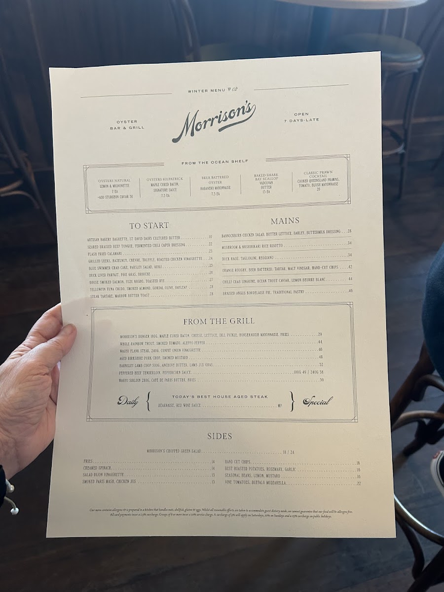 Morrison’s Oyster Bar & Grill Photo Menu 10