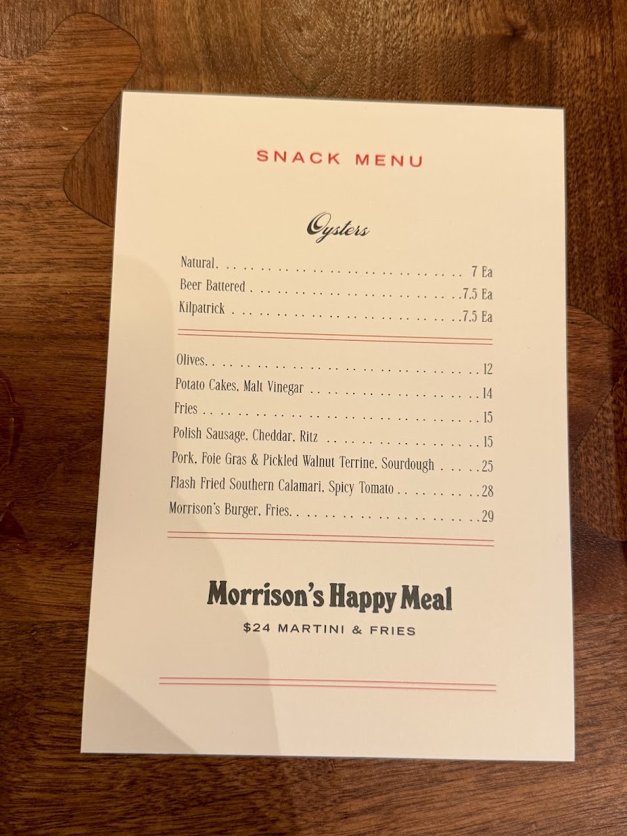 Morrison’s Oyster Bar & Grill Photo Menu 4
