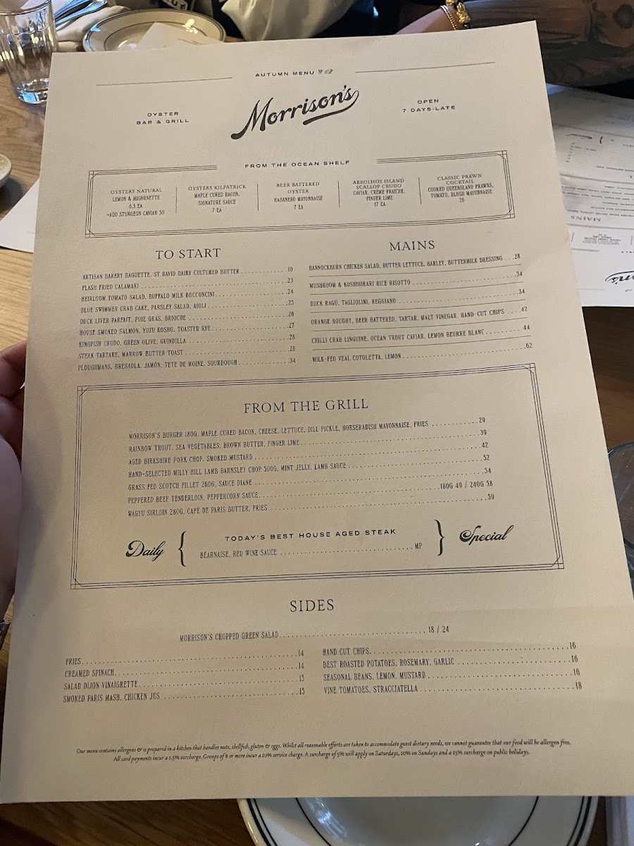 Morrison’s Oyster Bar & Grill Photo Menu 6