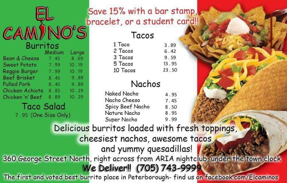 El Camino's Photo Menu 3