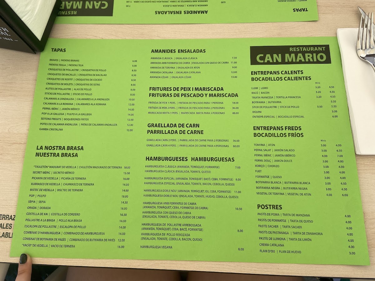 Bar Restaurant Can Mario Photo Menu 4
