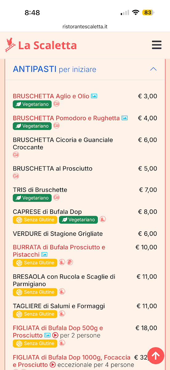 La Scaletta Photo Menu 2