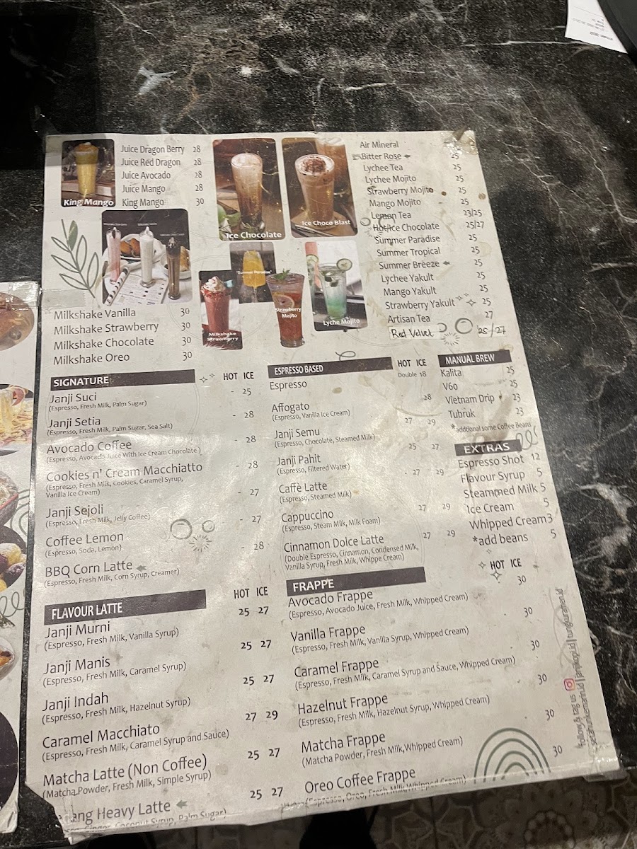 Setahun Kemarin Coffee Photo Menu 2