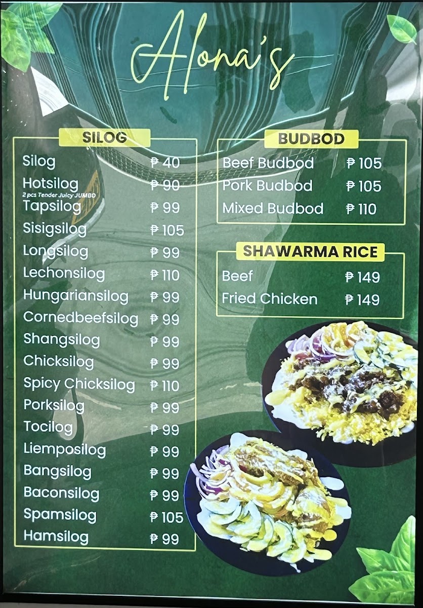 Alona's Silog House Photo Menu 3
