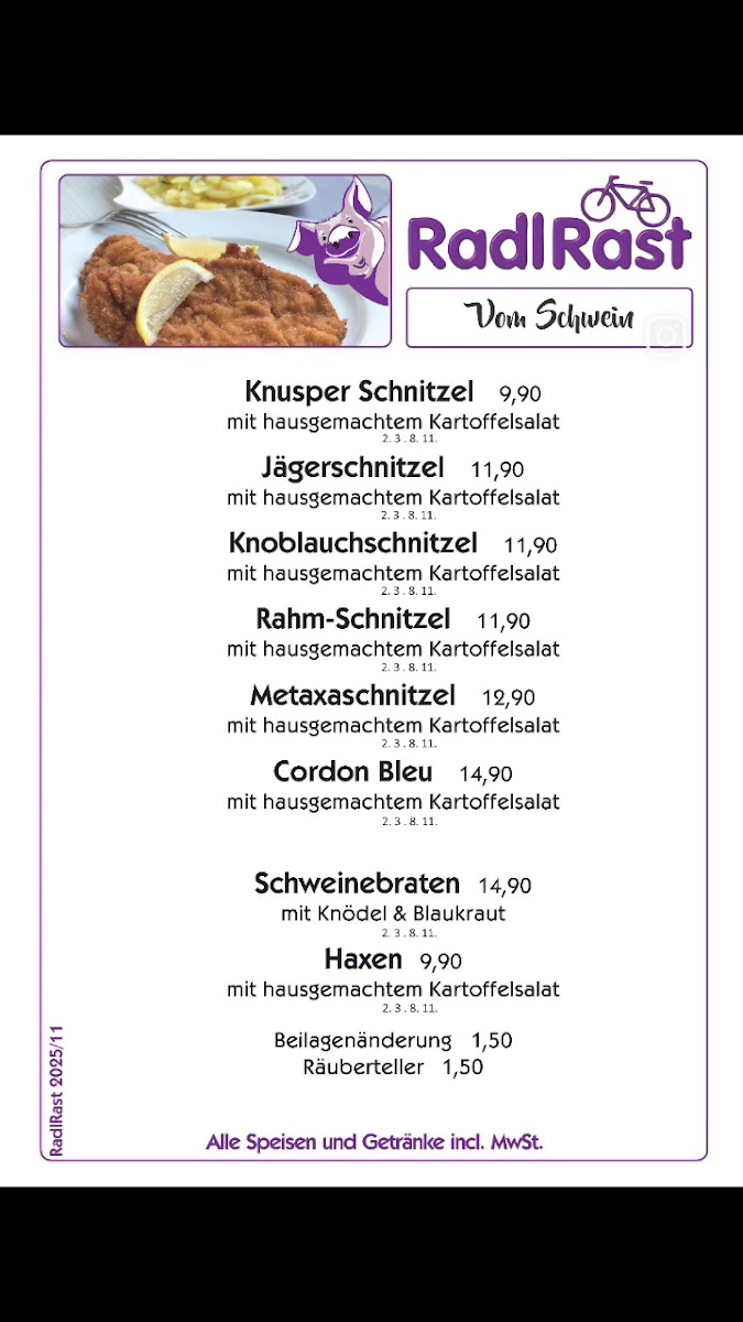 Gaststätte RadlRast Photo Menu 1
