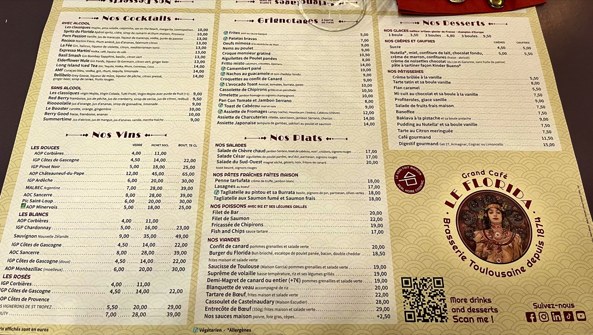 Grand Café Le Florida Photo Menu 3