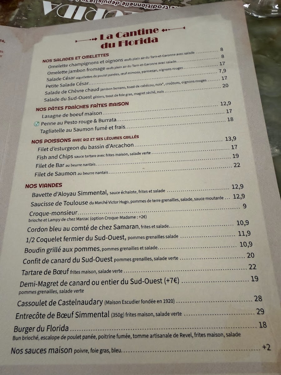 Grand Café Le Florida Photo Menu 9