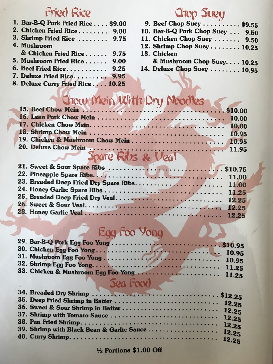Haw's Family Restaurant Photo Menu 2