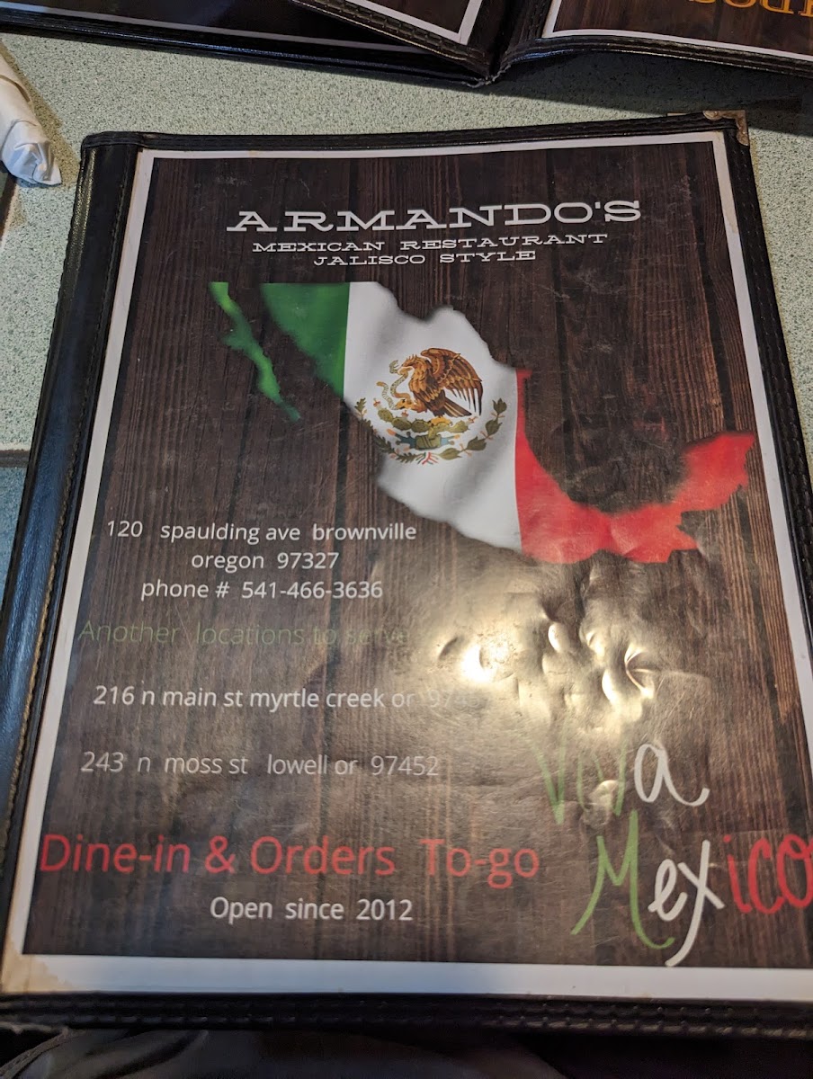 Armando's Mexican Restaurant Photo Menu 2