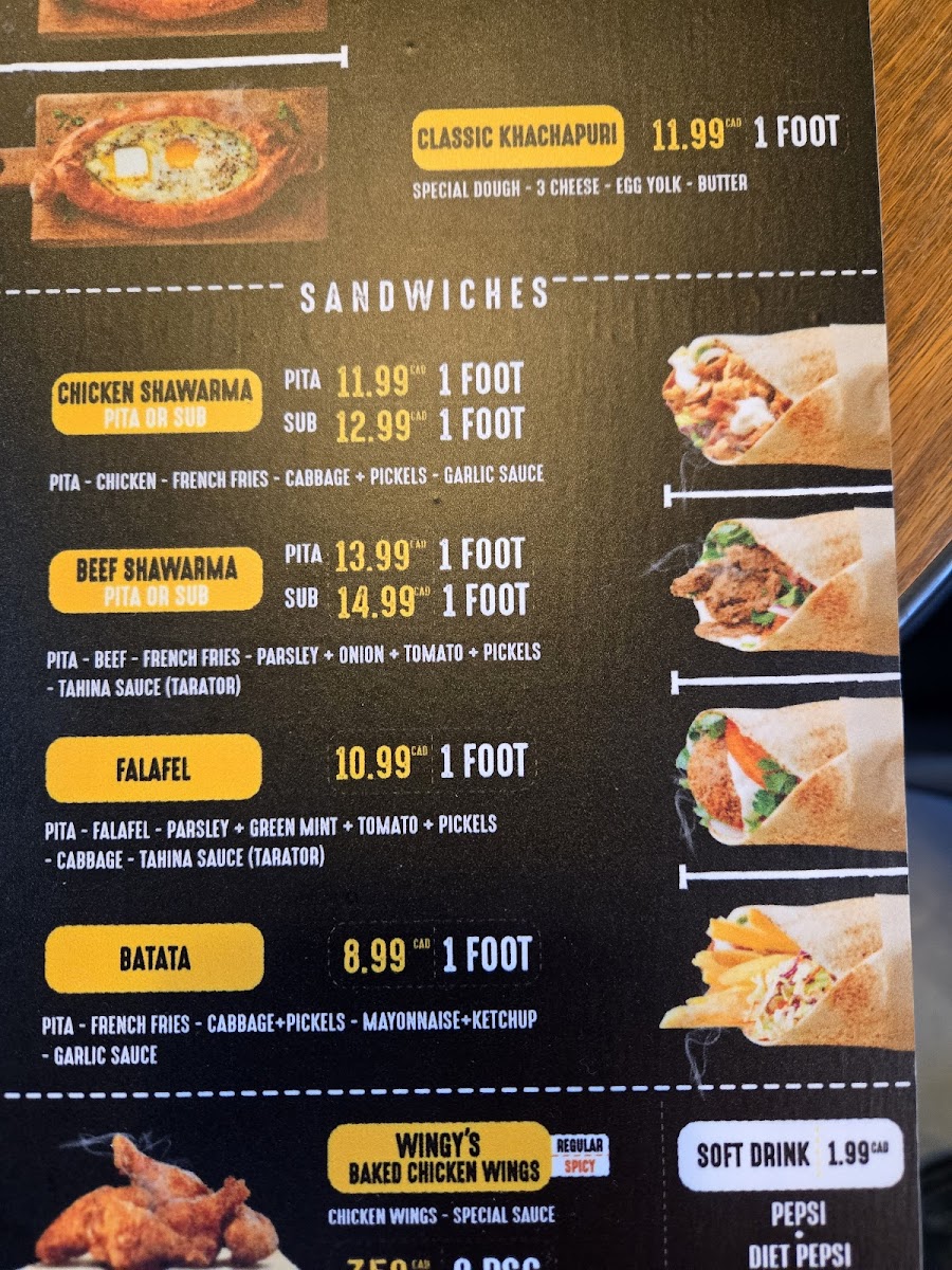WINGY Food Parking Photo Menu 3