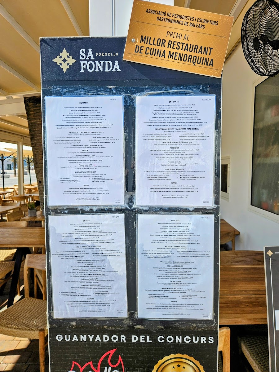 Sa Fonda Fornells Photo Menu 5